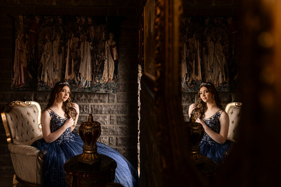 Ensaio de 15 anos de Suelen no castelo MontSalvat em São Francisco de Paula RS