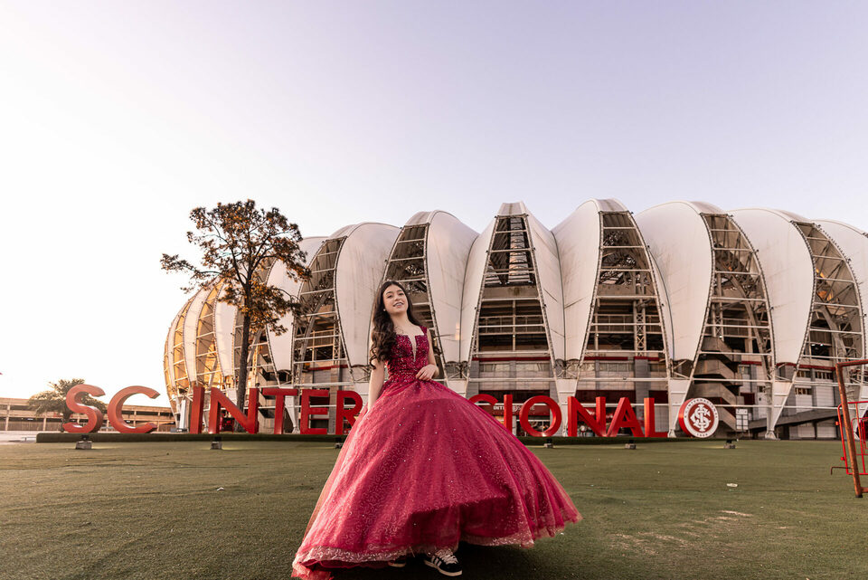 Ensaio de 15 anos de Eduarda Ramos no estádio Beira-rio em Porto Alegre Rio Grande do Sul